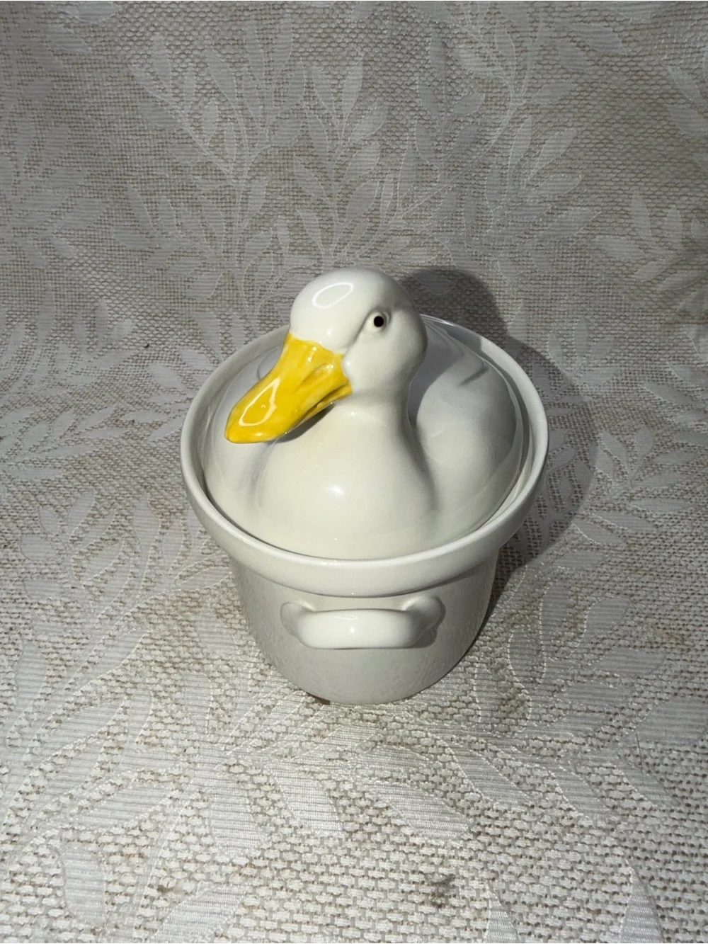 Vintage White Hall Carbone Duck Covered Casserole Dish Tureen Farmhouse Country